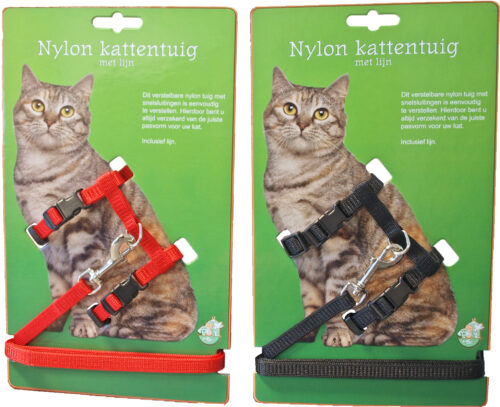 Nylon Kattentuig met Lijn