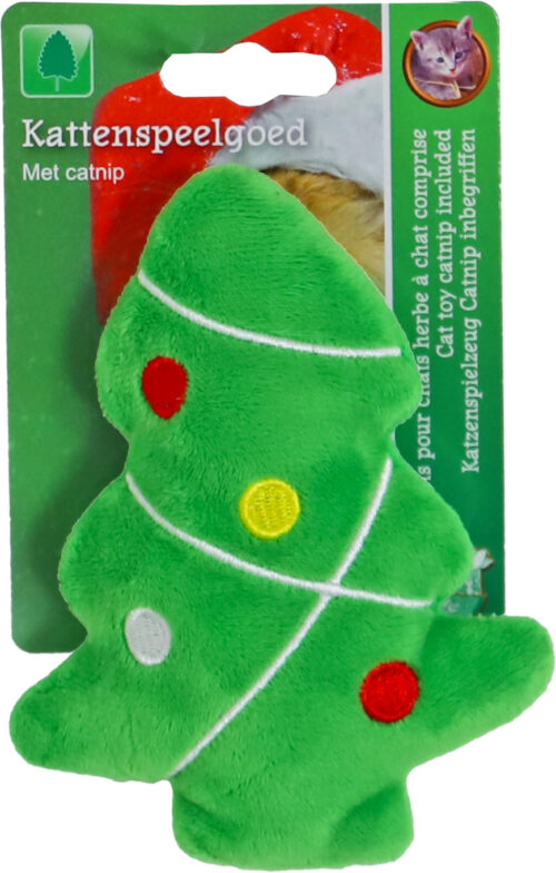 Kerstspeelgoed Kat Kerstboom met Catnip 13cm