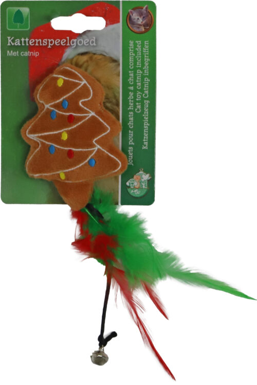 Kerstspeelgoed Kat Kerstboom met Catnip en Veren 12cm