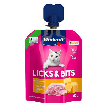 Licks & Bits Kaas en Ham - 60 Gram
